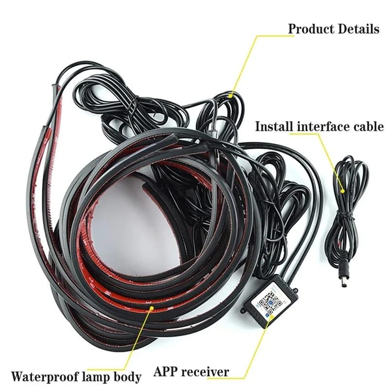 Car Underglow Strip Light Kit Multi Color App Control - image 4