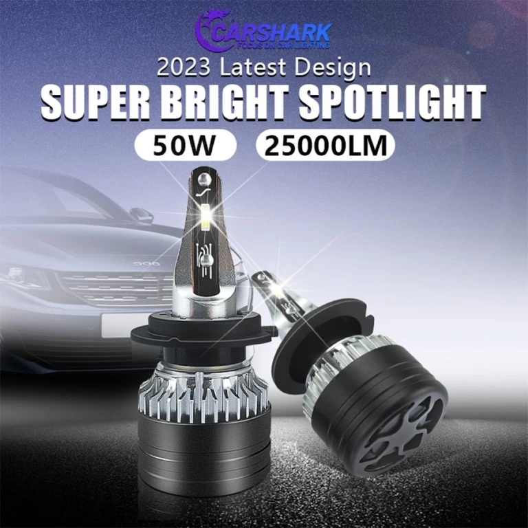 Carshark H4 HiLo Beam 50W 25000lm LED Headlight - image 9