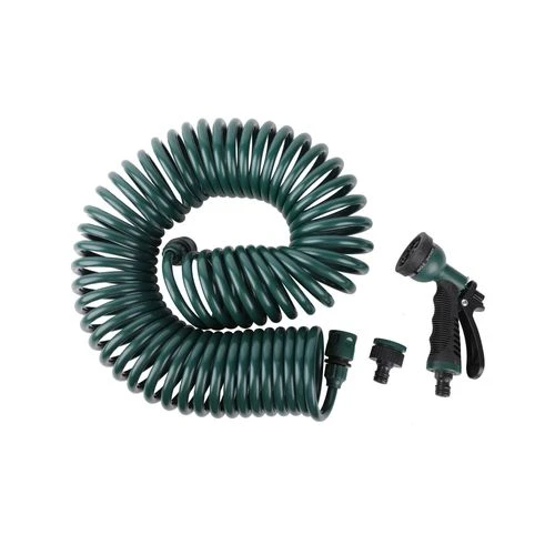 Aqua Systems 15m Coil Garden Hose With Spray Gun