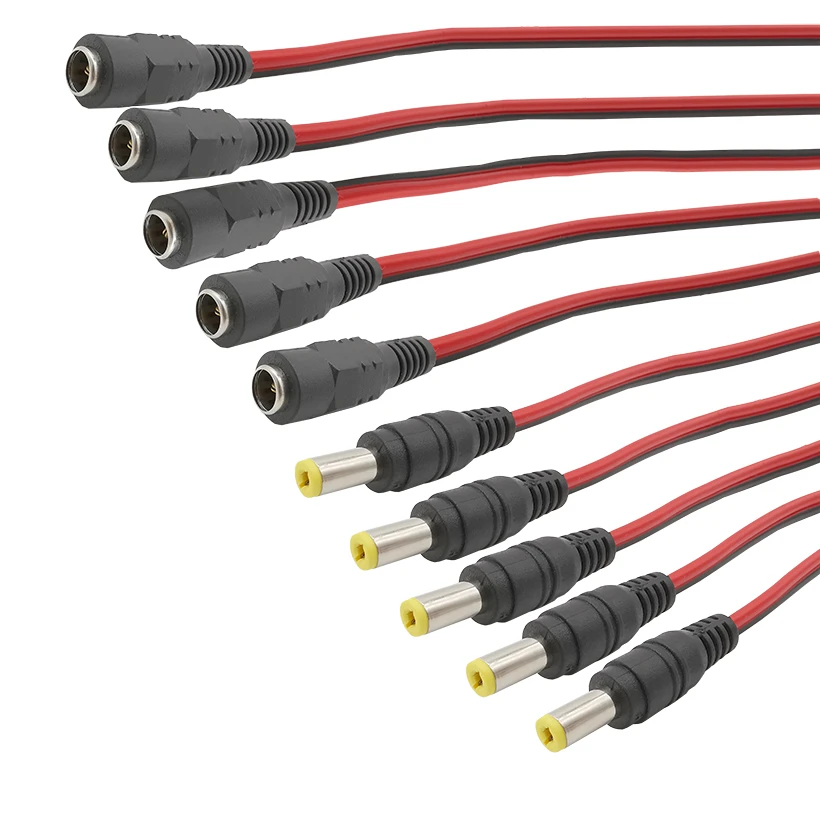 Generic DC Jack With Wire Male And Female 5pcs socket 5.5x2.1mm - image 9