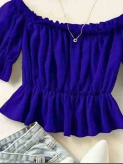 FA-Fashion Inner Smoking Top 3/4 Sleeve Off-Shoulder - image 2