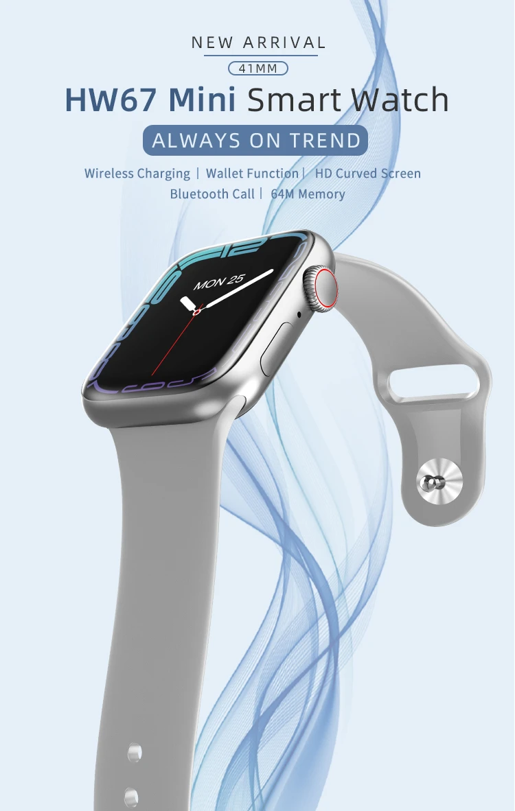 Generic HW67 Mini Smart Watch Wireless Charging 1.6-inch Screen - image 3