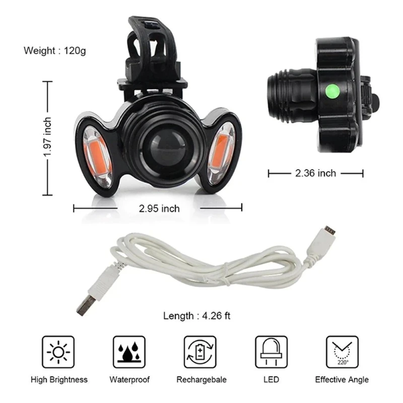 Generic Mountain Bike Headlights USB Chargeable - image 3