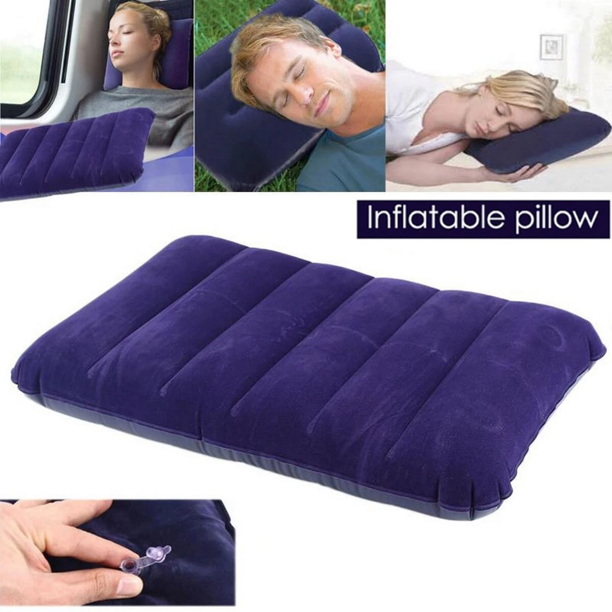 Generic Portable Folding Air Inflatable Pillow 47*30cm - image 2