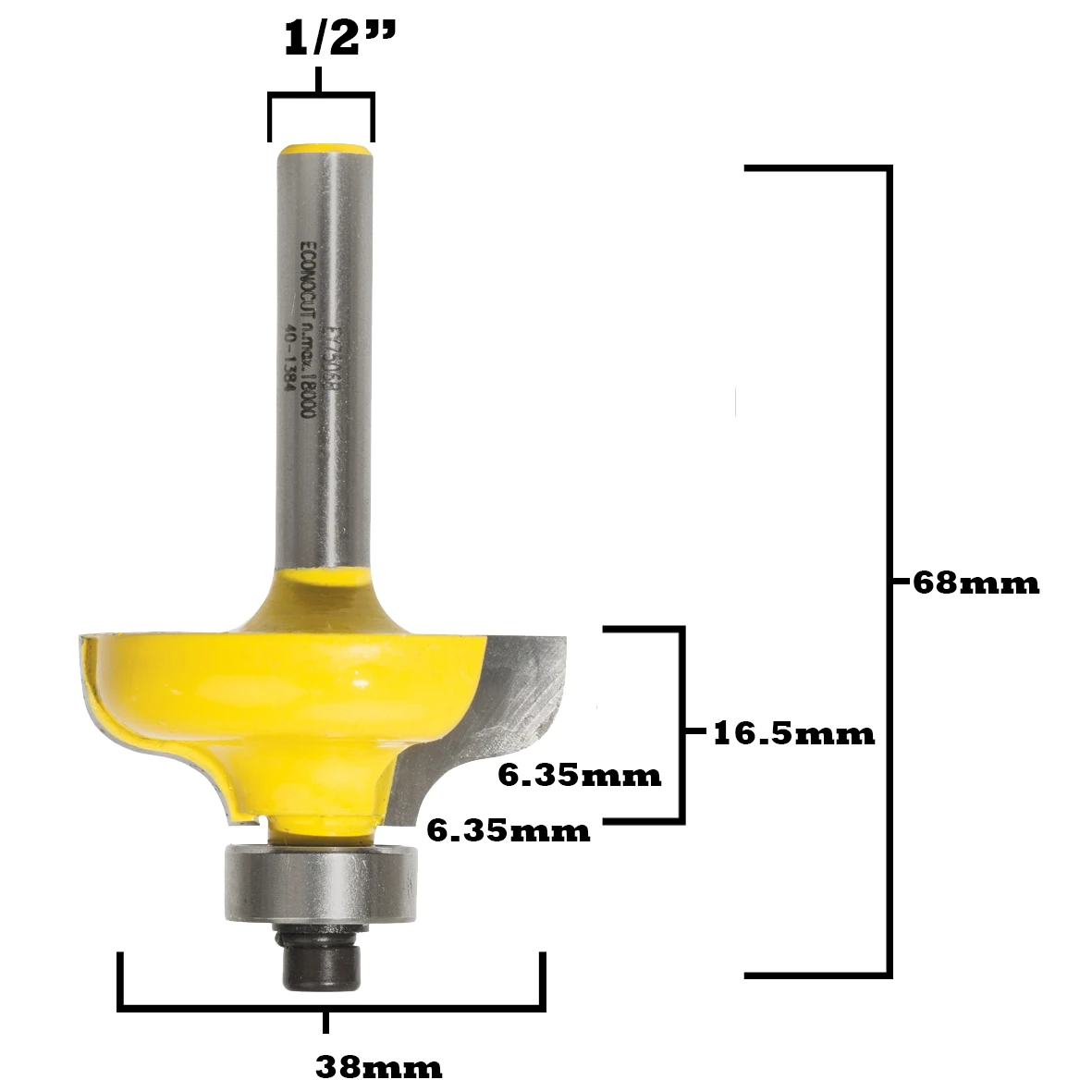 Ogee Router Bit EY 7508 B 1/2 - image 1