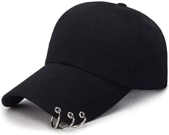 Stainless steel ring Black cap Unisex