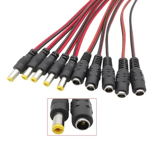 Generic DC Jack With Wire Male And Female 5pcs socket 5.5x2.1mm