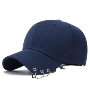 Stainless steel ring cap navy blue Unisex