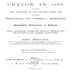 Generic Ceylon in 1893s Original Book Print
