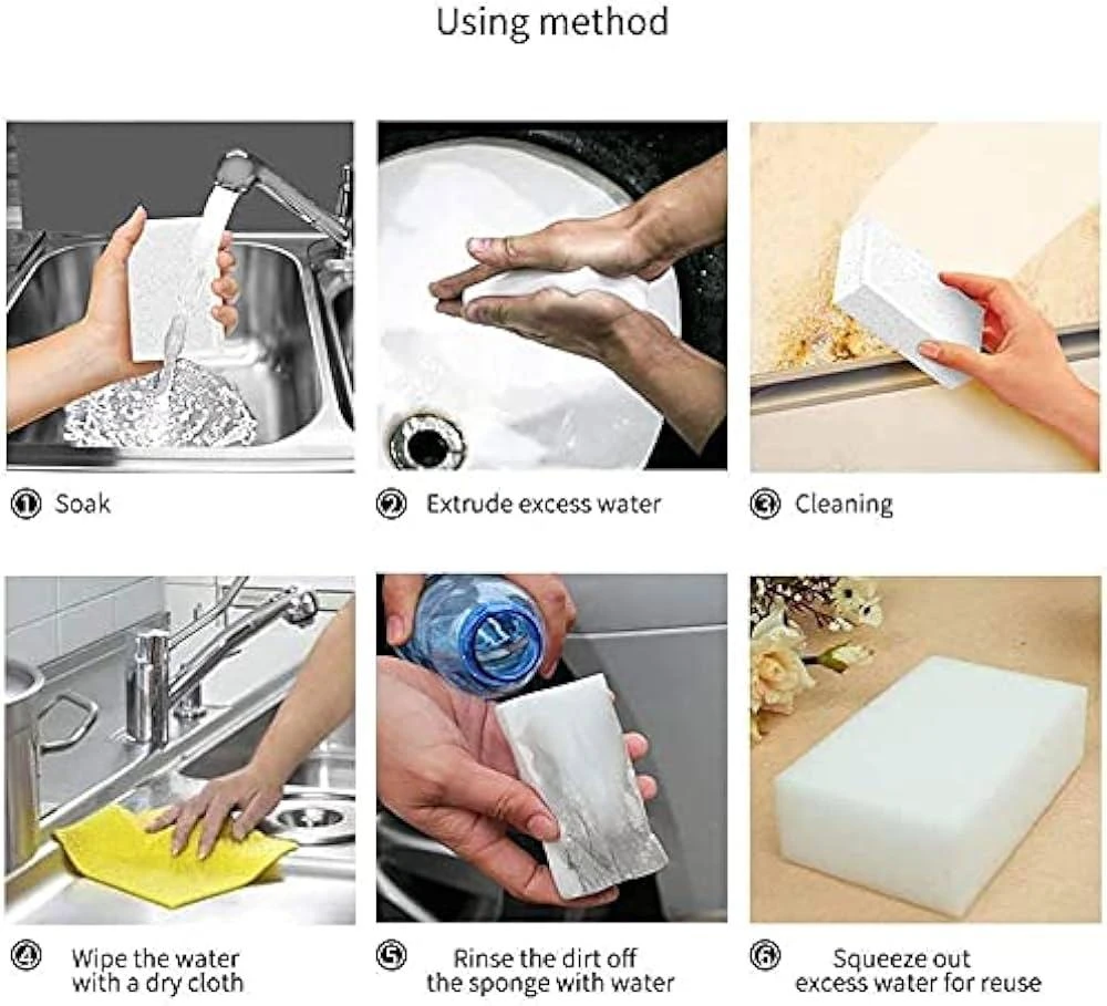 5 pcs Magic Sponge Foam Cleaning Pads hard stain Eraser - image 3