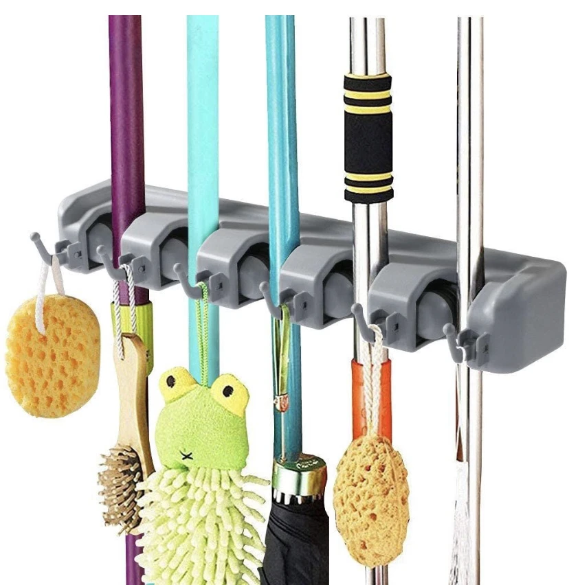 Generic Mop & Broom Holder Wall Mounted Organizer - image 2