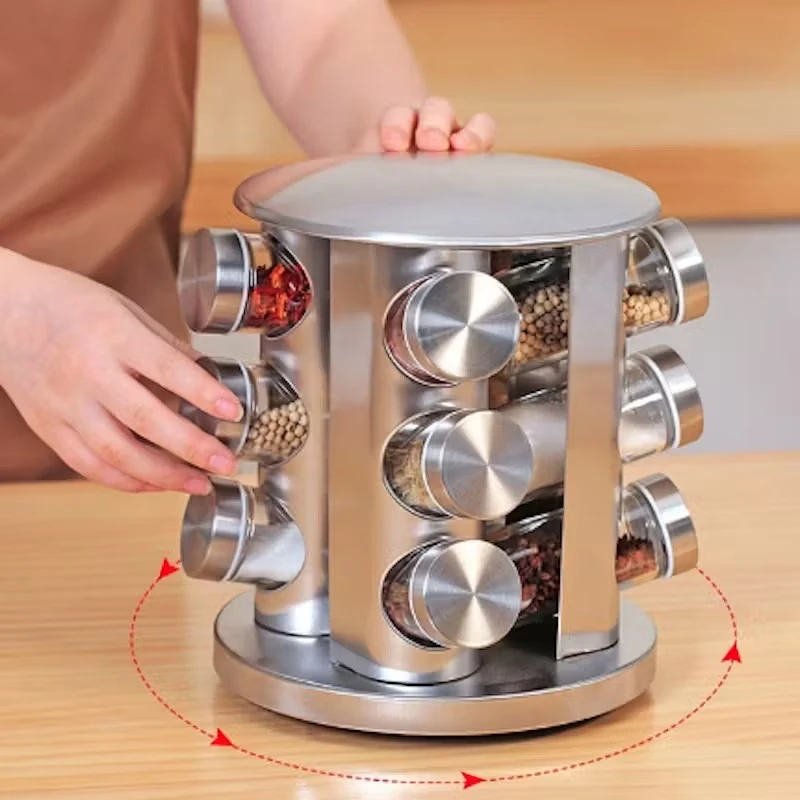Generic Rotating Stainless Steel Seasoning Set - image 4