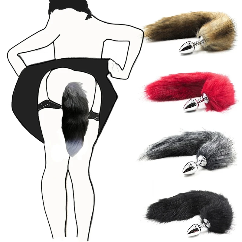 Fox Anal Plug Tail (Black & White) Adult Toy - image 5