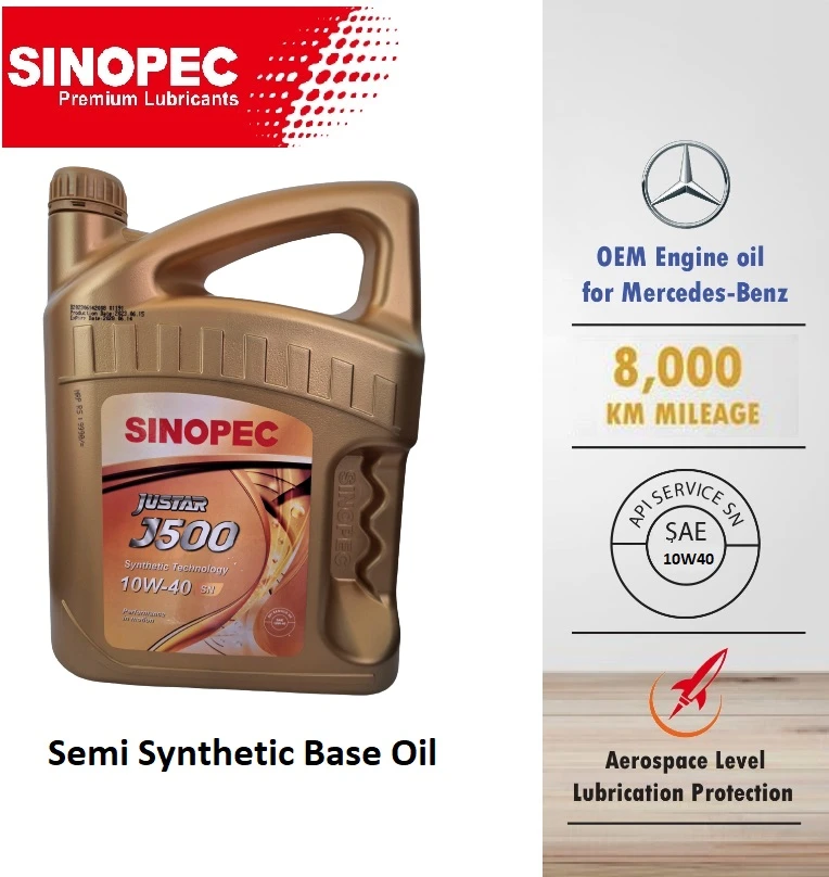 SINOPEC 10W-40 Semi-Synthetic Petrol Engine Oil 4L