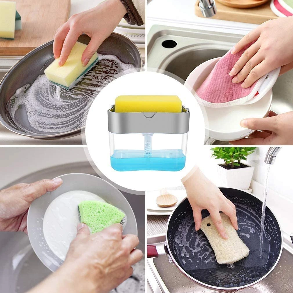 Generic Soap Pump Sponge Caddy 2-in-1 Dispenser - image 3