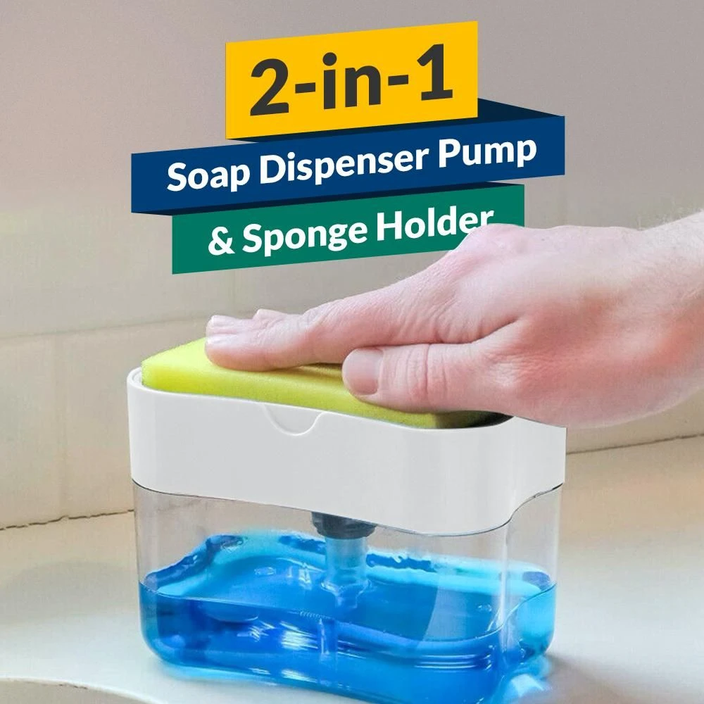Generic Soap Pump Sponge Caddy 2-in-1 Dispenser