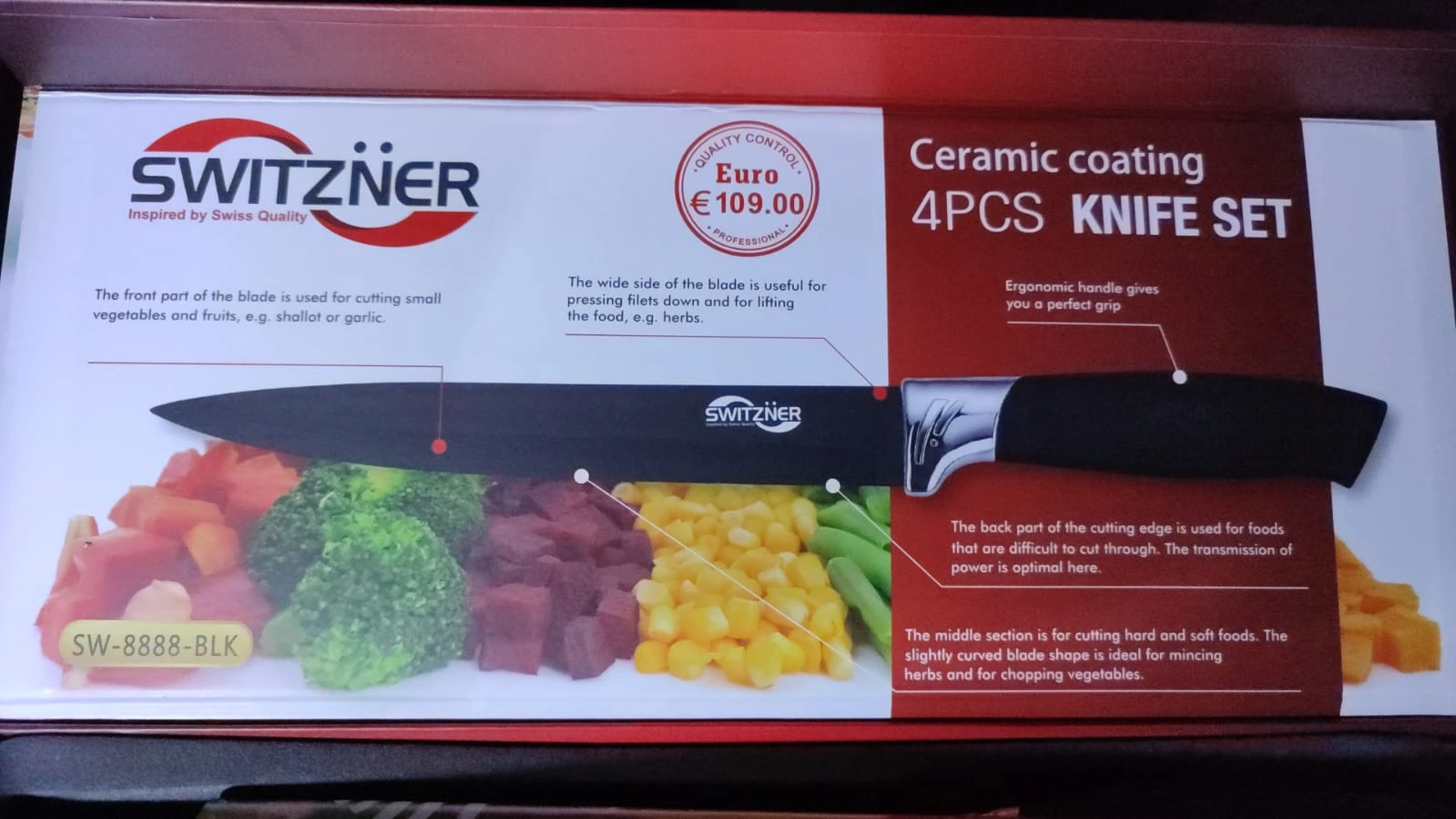 SWITZNER Knife Set 4 Piece Antibacterial Coated - image 2