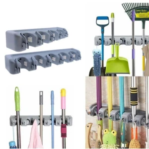 Generic Mop & Broom Holder Wall Mounted Organizer