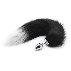 Fox Anal Plug Tail (Black & White) Adult Toy
