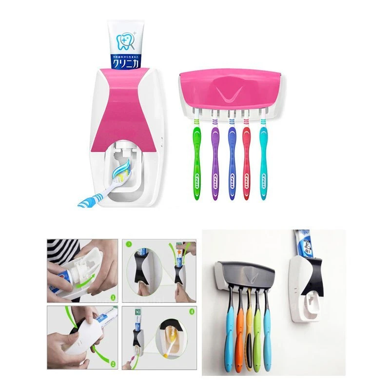 Toothpaste Squeezer & Dispenser + 5 Toothbrush Holder - image 8