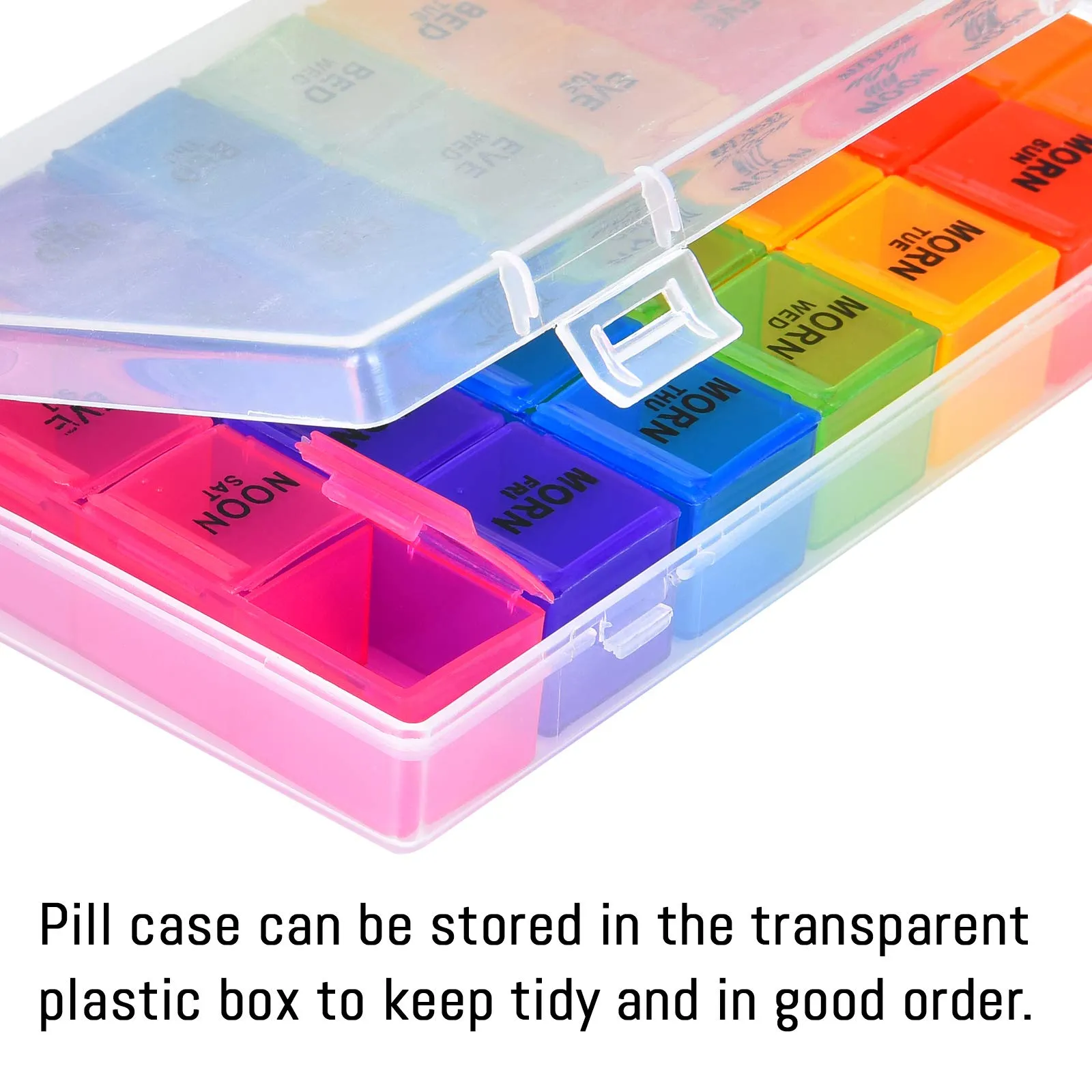 Generic Pill Organizer Rainbow 7-Day 4 Times Daily - image 3