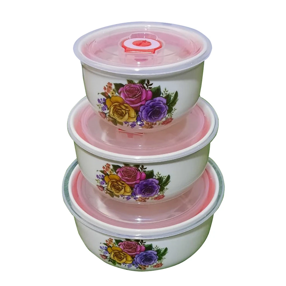 3Pcs Ceramics Bowls with Lids - Airtight Leak Proof - image 2