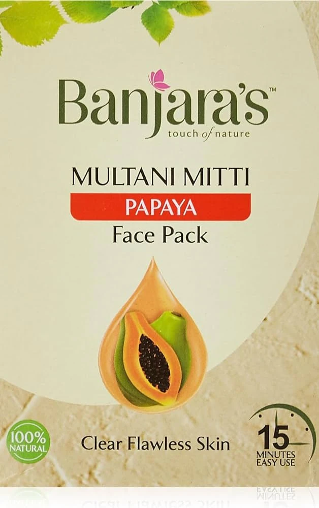 Banjaras Multani Mitti Papaya Face Pack Powder Skin Care