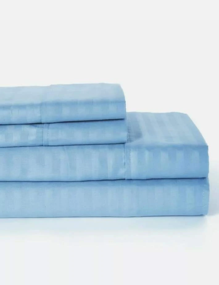 Egyptian Cotton Striped Bedsheet With 2 Pillow Covers - image 9