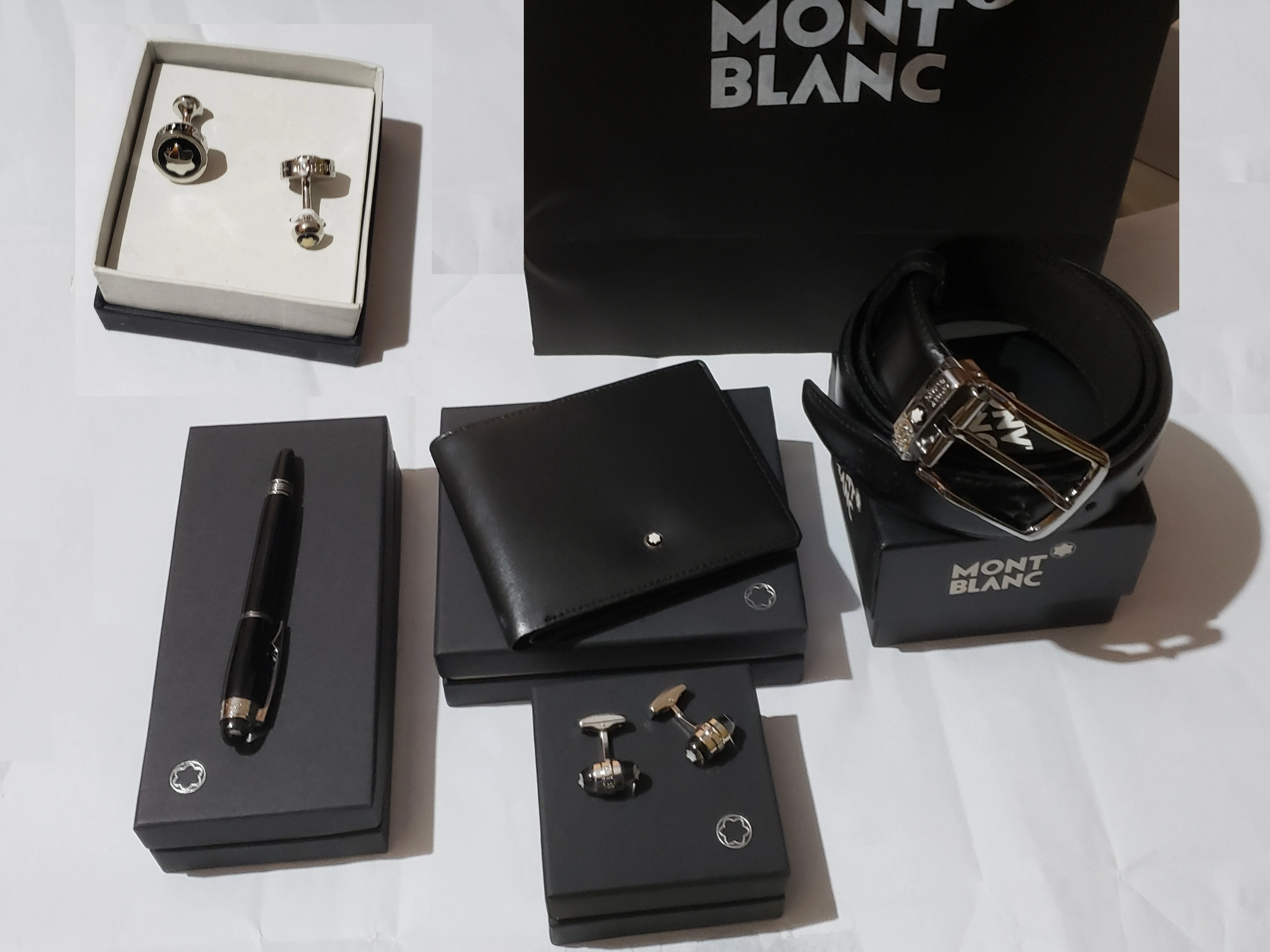 Mont Blanc Gift Set Leather Wallet Pen Belt Cufflinks - image 4