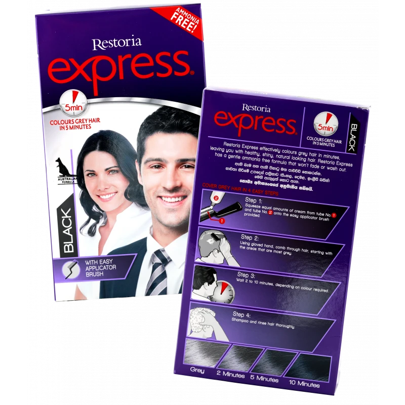 Restoria Express Black With Easy Applicator Brush 80g - image 2