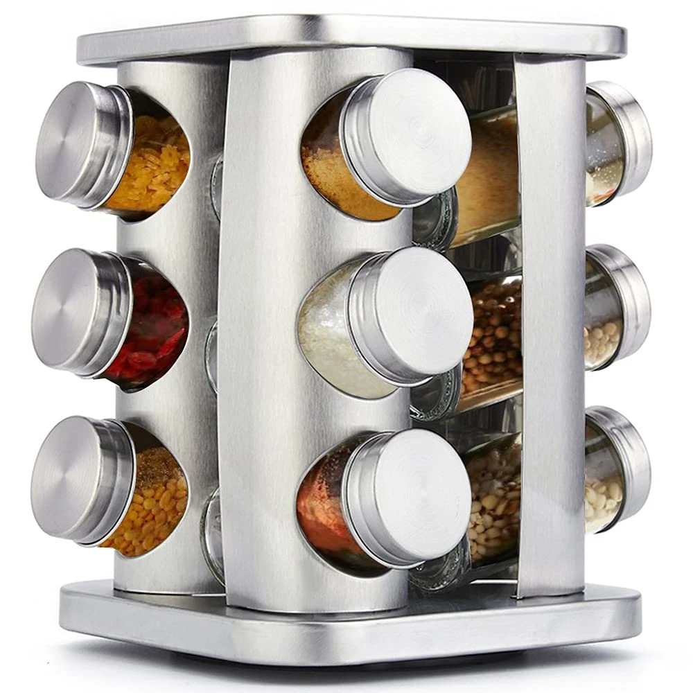 Generic Spice Carousel 12 Jar Rotating Rack