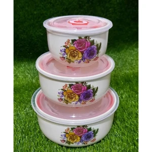 3Pcs Ceramics Bowls with Lids - Airtight Leak Proof
