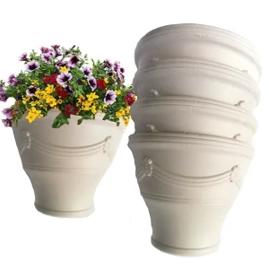 Lakwa Wall Pots 4 pcs White 21cm