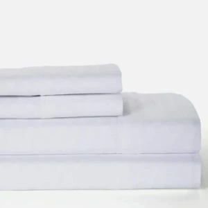 Egyptian Cotton King Size Bedsheet Striped White Color