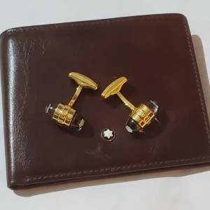 Mont Blanc Leather Wallet Cufflink Set