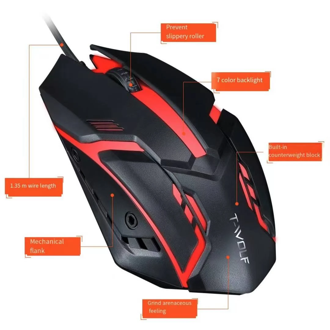 Twolf V1 Wired Gaming RGB Mouse for PC Laptop - image 3