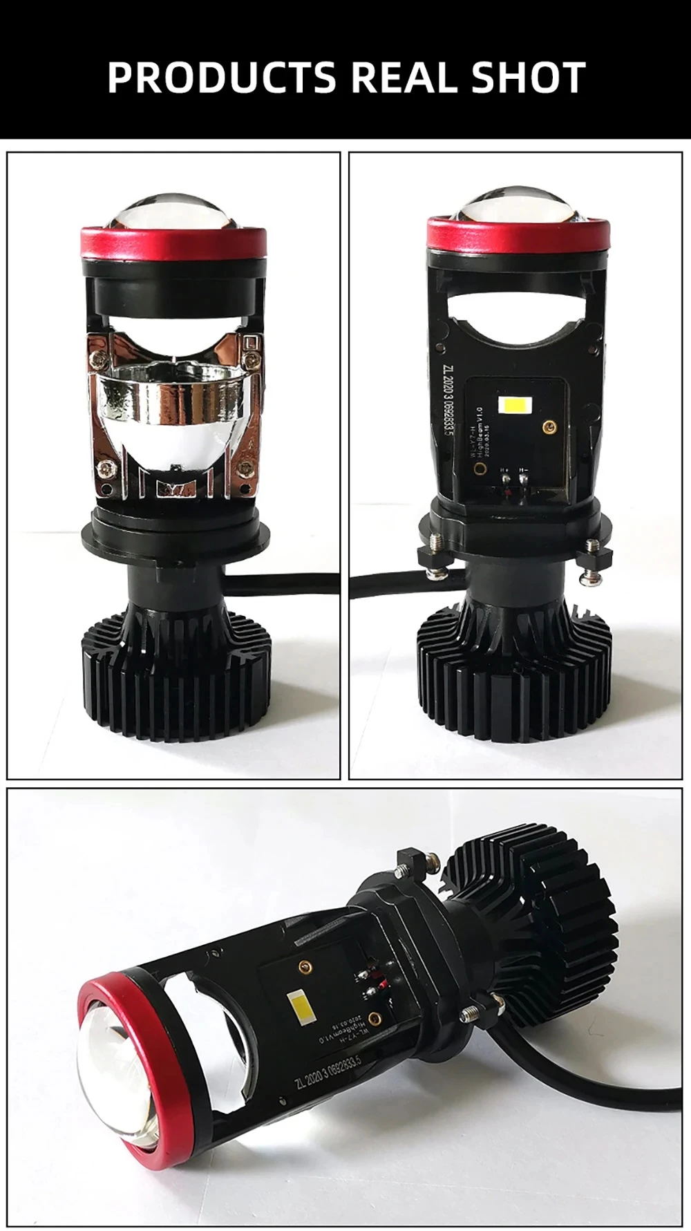 Generic H4 Hi Lo Beam LED Projector Lens Headlight - image 4
