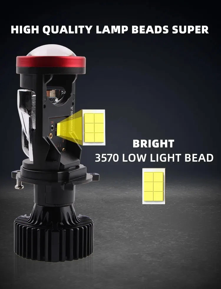 Generic H4 Hi Lo Beam LED Projector Lens Headlight - image 6