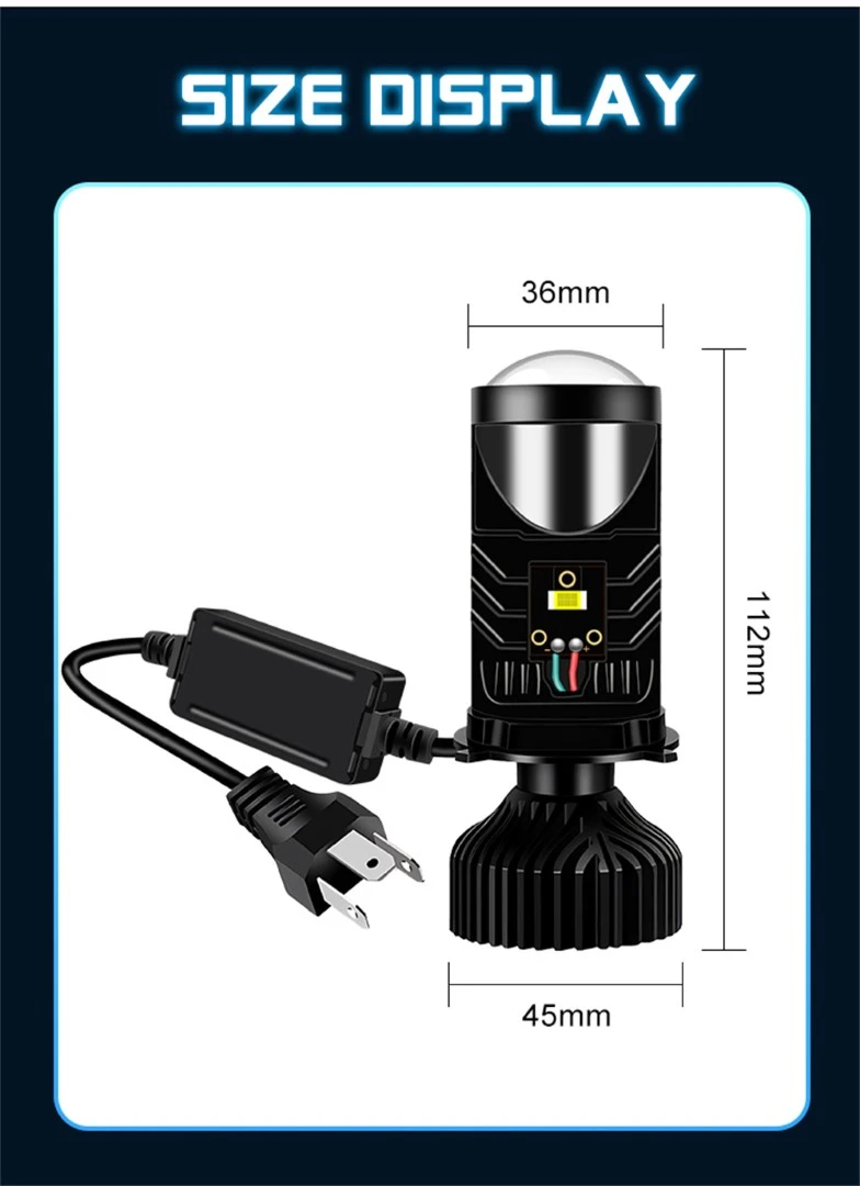 Generic Y6D H4 Hi Lo Beam LED Projector Headlight - image 3