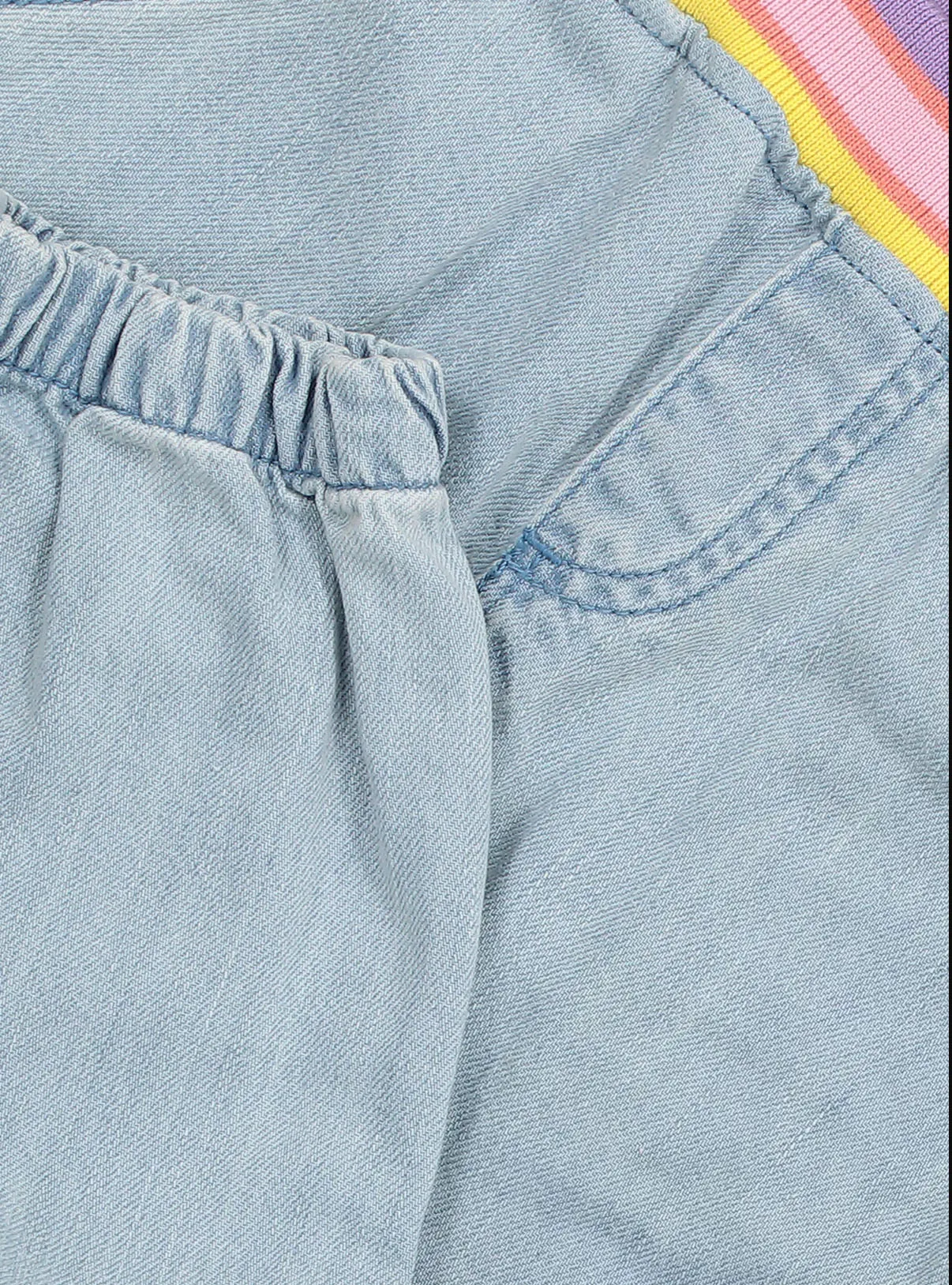 Generic Blue Light Wash Denim Rainbow Waist Joggers - image 2