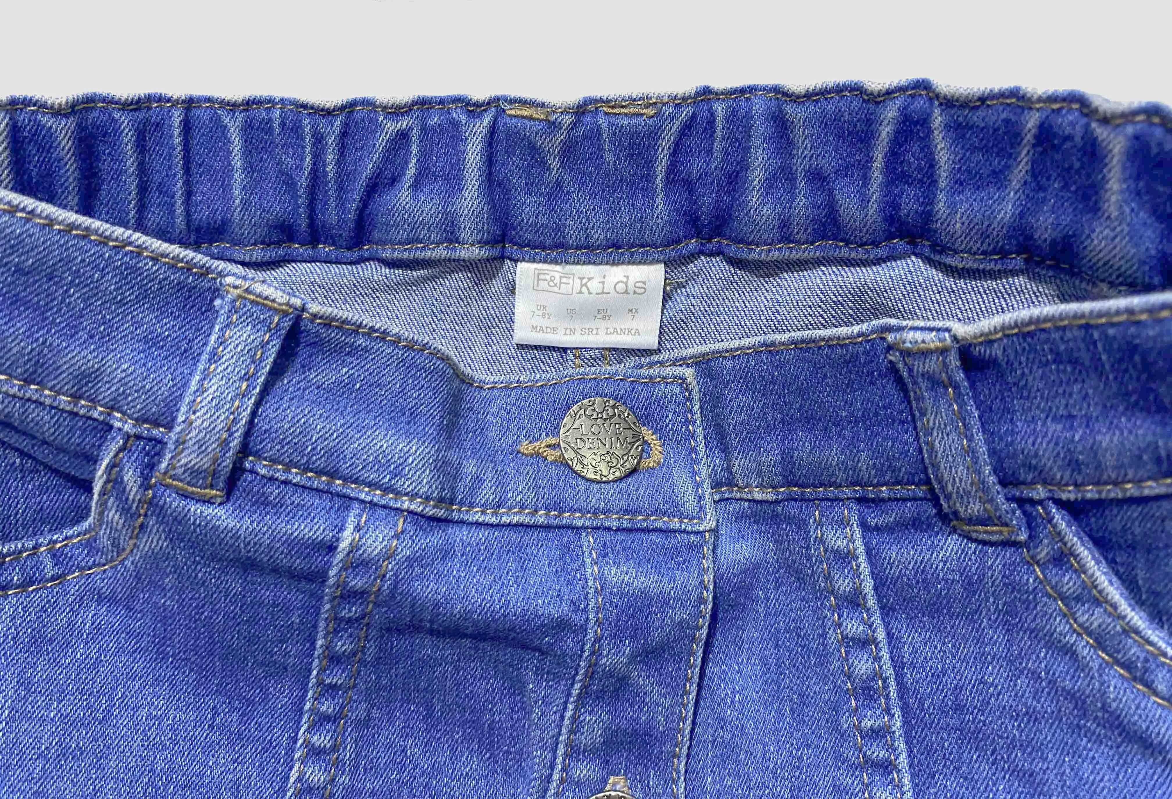 F&F Girls Denim Skirt 7-8 yrs - image 3