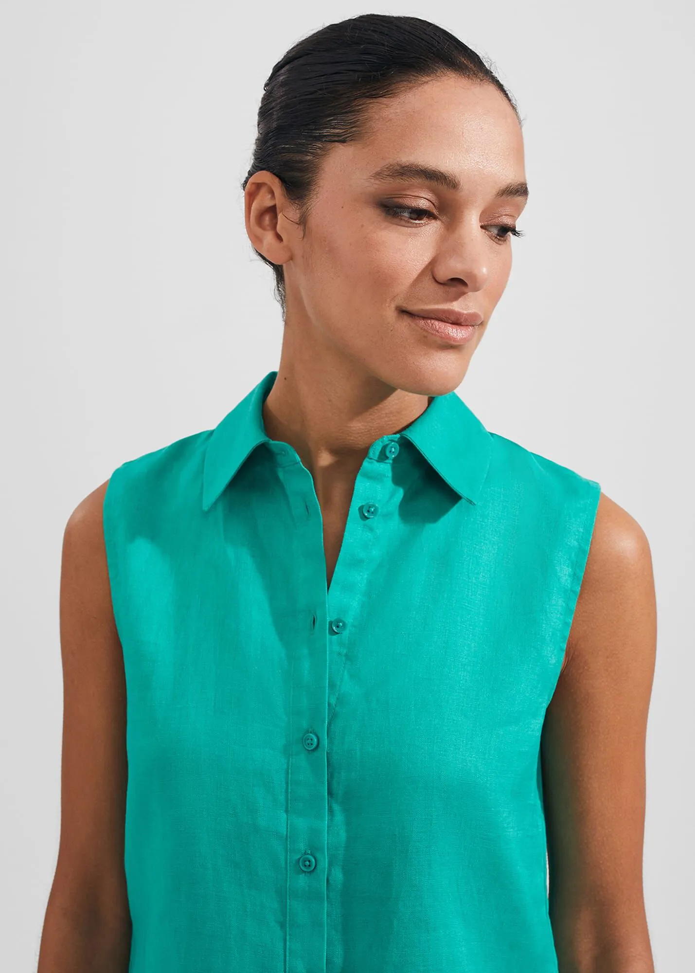 Hobbs Green Sleeveless Blouse - image 4