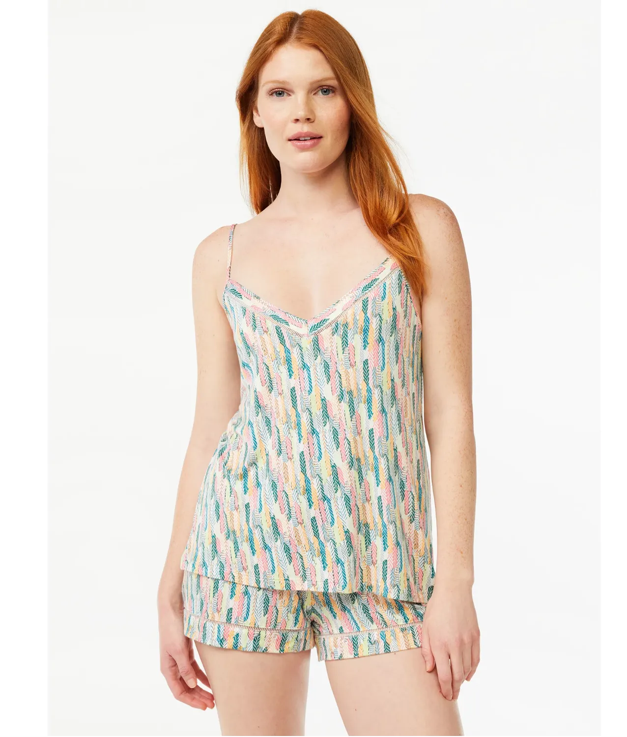 Joyspun Womens Knit Sleep Set Green