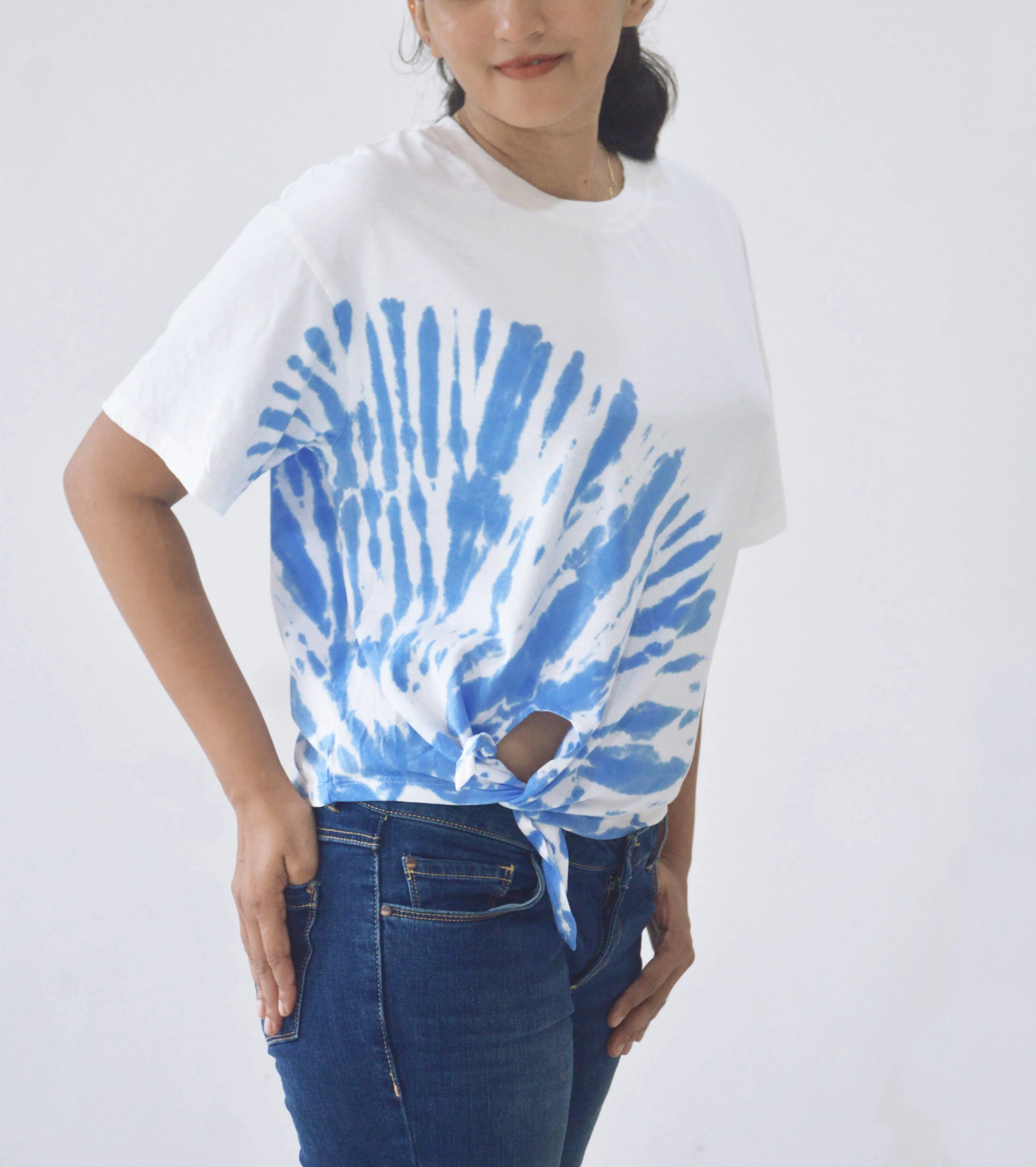 L White Womens Tie Dry T-Shirt - image 5
