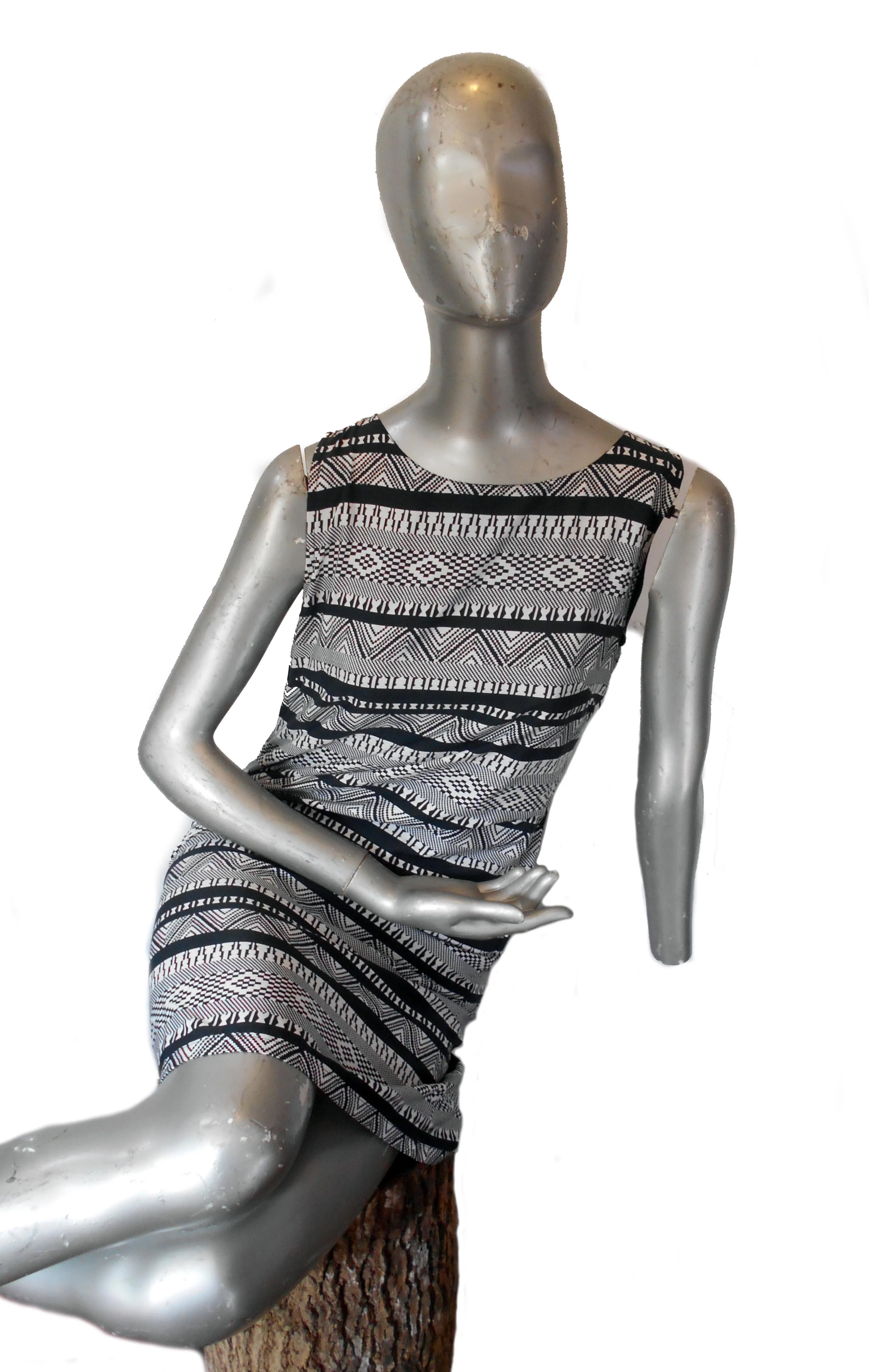 Generic M Ladies Dress Gray & White - image 2