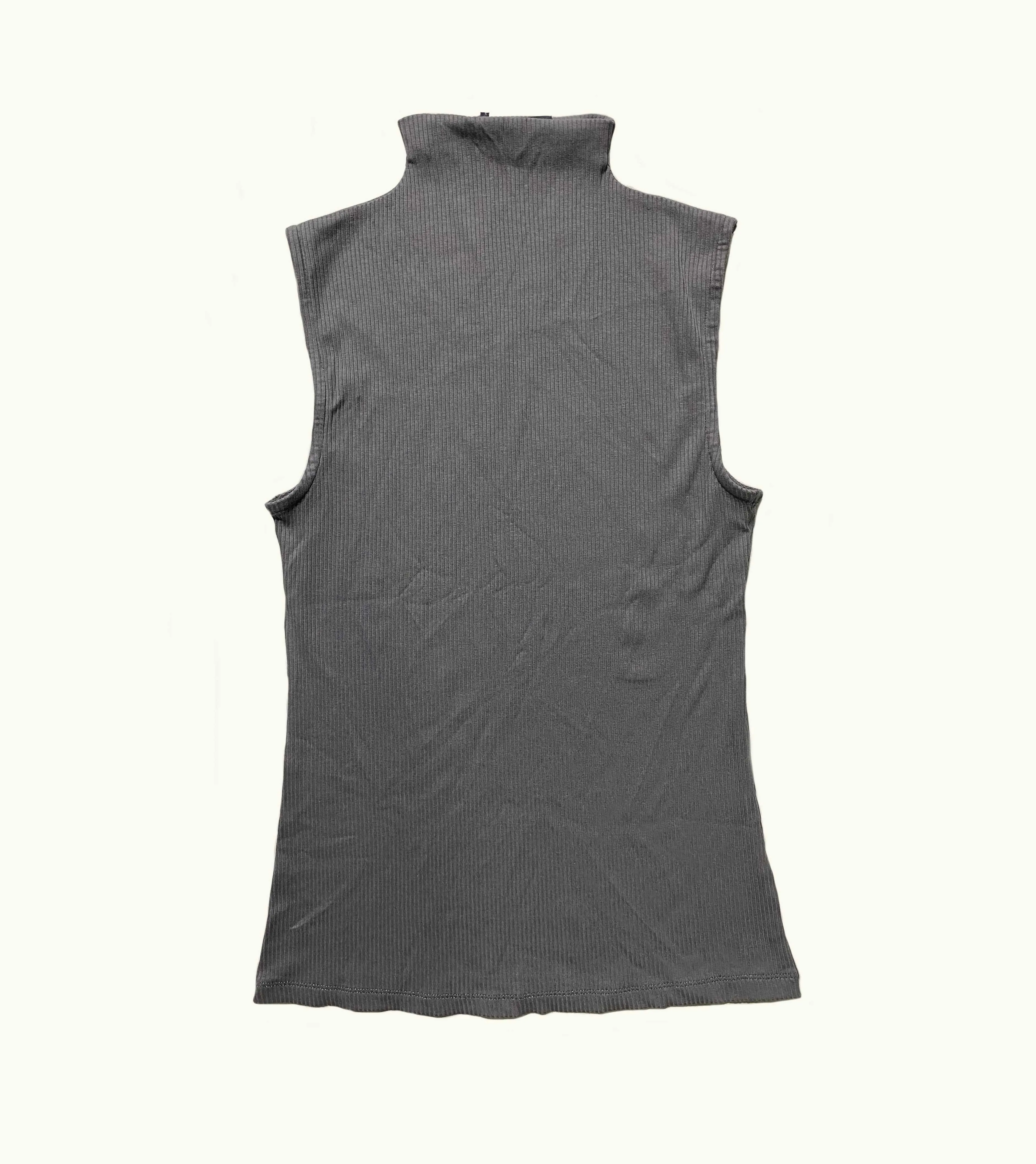 M Grey Womens Stretch Turtle Neck Sleeveless High Neck T-Shirt - image 3