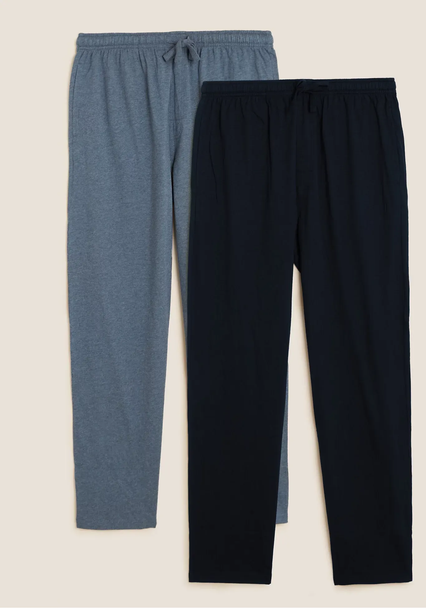 M&S Collection Mens 2pk Pure Cotton Pyjama Bottoms