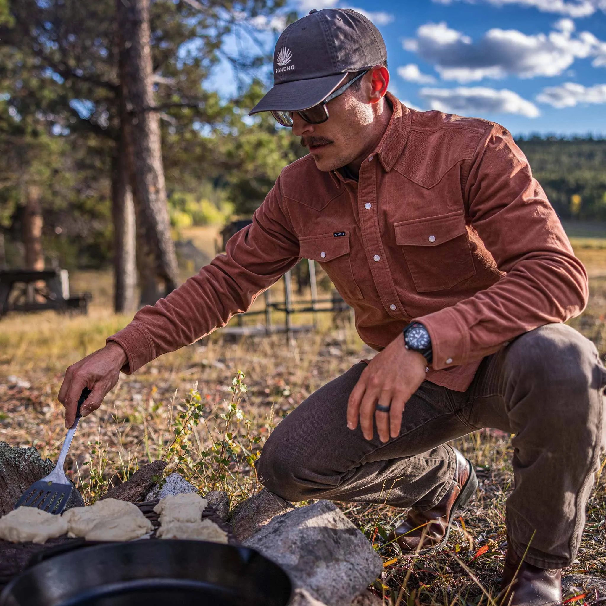 The Red Bud Corduroy Men's Long Sleeve Shirt Olive
