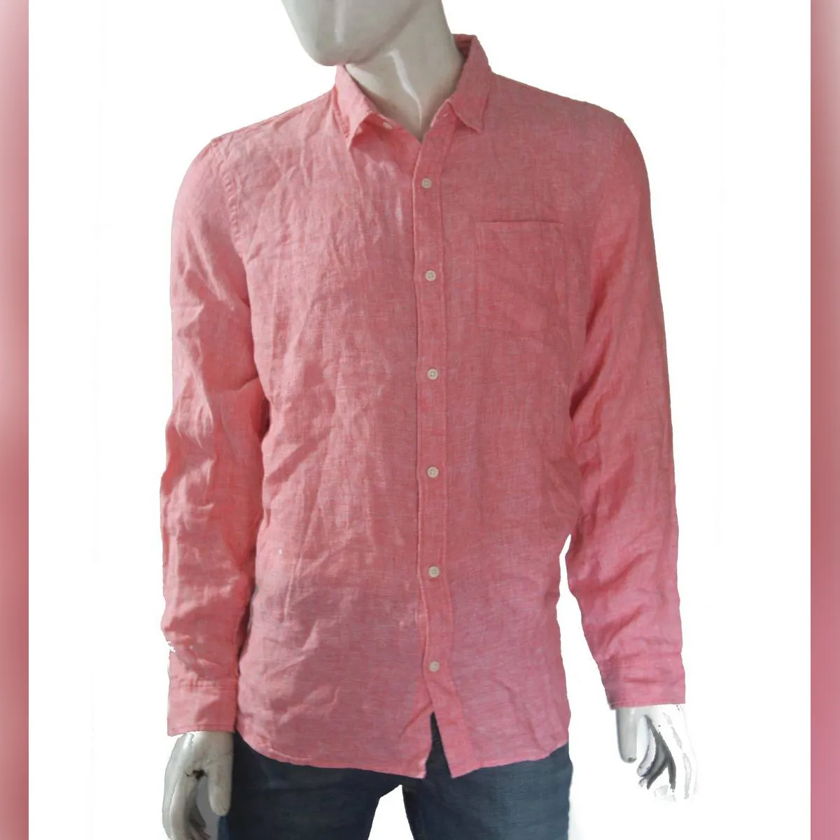 Pink S Mens Linan Long Sleeve Shirt - image 1