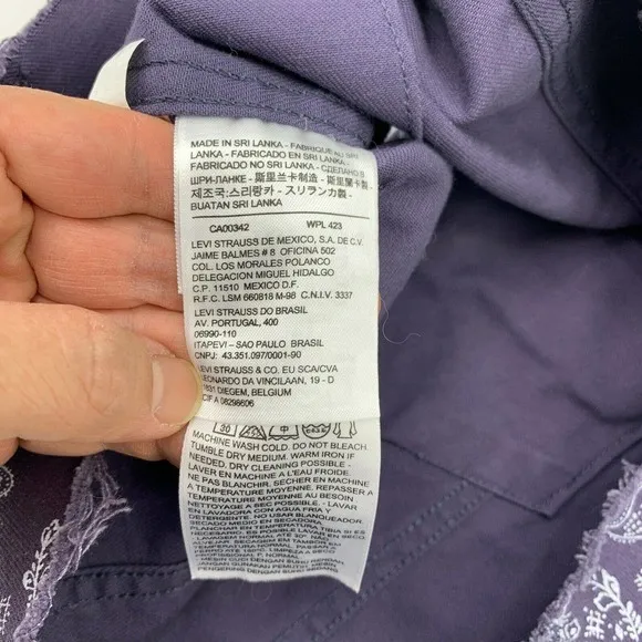 Levis Purple XL Denim Paisley Vest Distressed - image 3